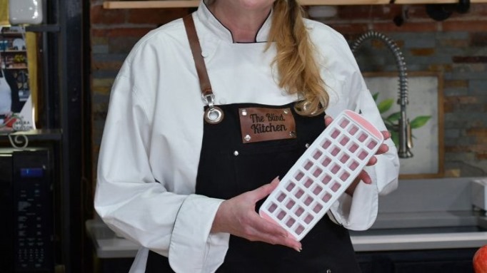 using an icecube tray for premeasuring ingredients